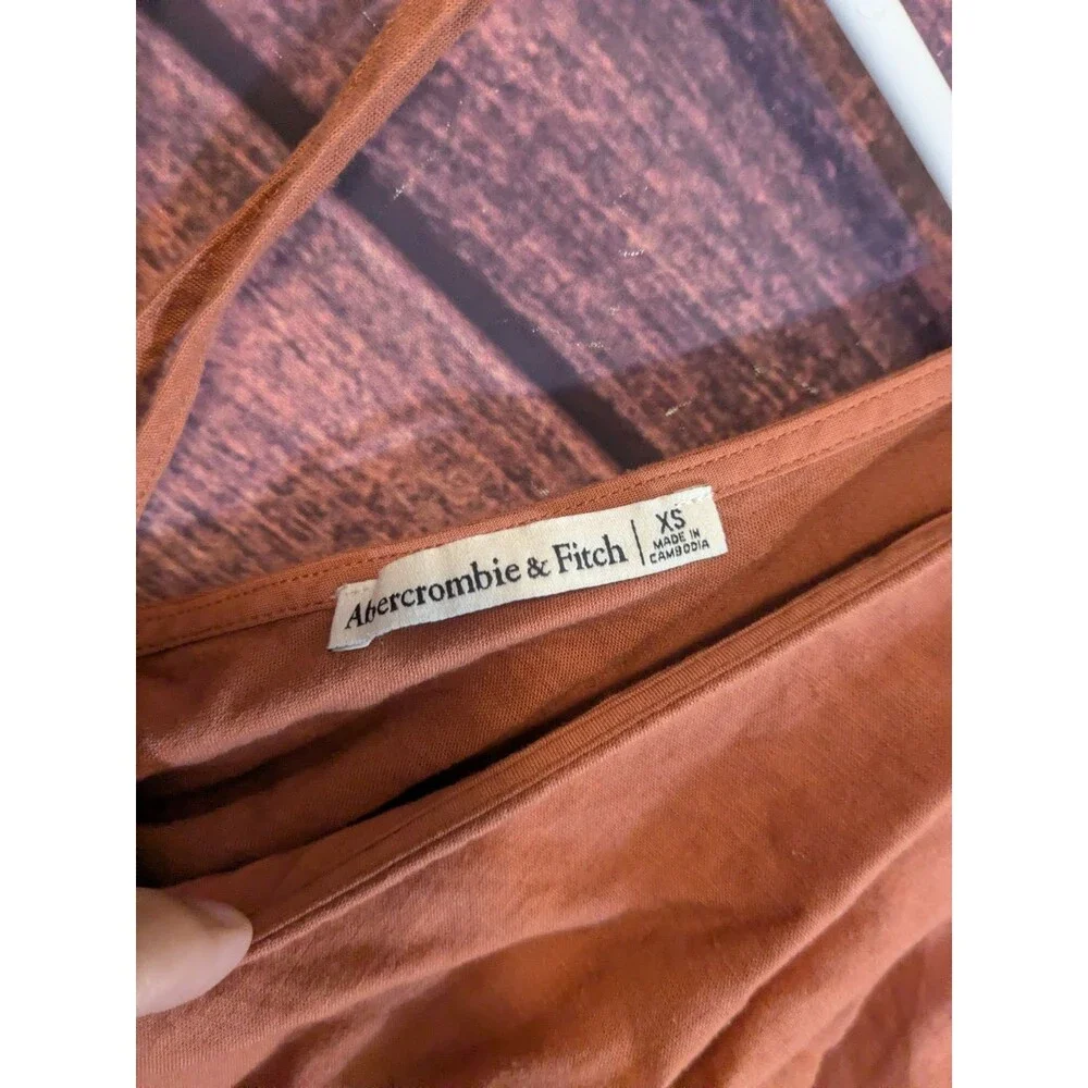 Abercrombie & Fitch burnt orange Milkmaid Festival Crop balloon sleeve XS‎